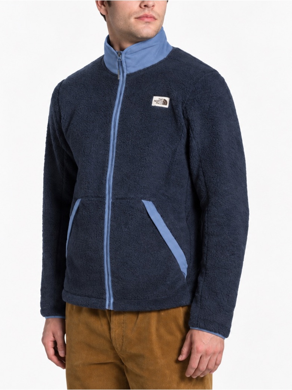 Vintage The North Face Mens Campshire Fleece Full Zip Navy Blue Jacket L